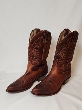 Boulet Brown Leather Western Cowboy Boots Size 11